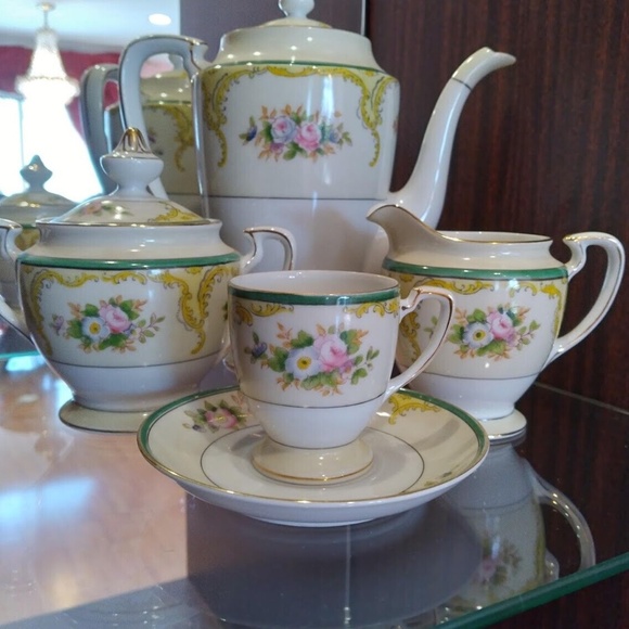Noritake Morimura 14 pc Espresso Demitasse Set 1930’s - Picture 4 of 11